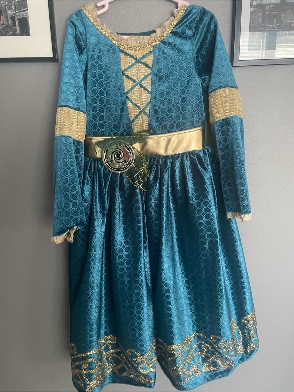 Disney Merida Princess Costume Dress with Decorative Belt